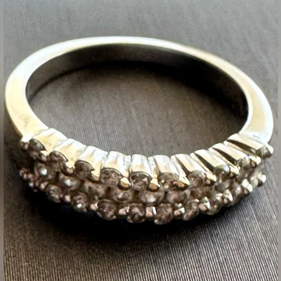 Diamond & Silver 14 K  gold engagement Ring - Picture 7 of 10